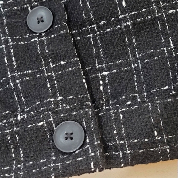 Sanctuary Ashly Jacket Black & White Trendy Tweed Plaid Hip Length - Size M - Picture 8 of 12